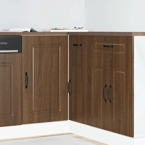 Qnhdfrt Küchenunterschrank Braun Eichen-Optik aus Holzwerkstoff 86x46x81,5 cm mit Verstellbaren Füßen Robust Langlebig für Küche Vorratsschrank Apothekerschrank Geschirrschrank von Qnhdfrt