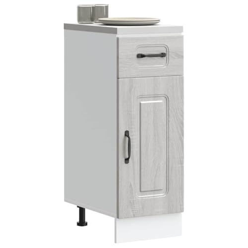 Qnhdfrt Küchenunterschrank Grau Sonoma Holzwerkstoff 30x46x81.5cm mit Verstellbaren Füßen Robust und Langlebig für Küchenorganisation von Qnhdfrt