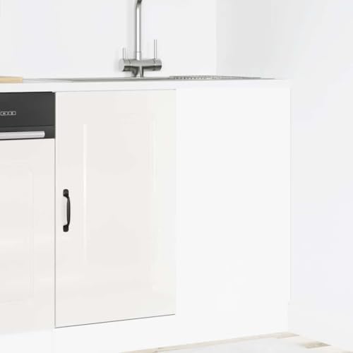 Qnhdfrt Küchenunterschrank Hochglanz-Weiß aus robustem Holzwerkstoff 86x46x81,5 cm mit verstellbaren Füßen großzügiger Stauraum für Geschirr und Küchengeräte optimale Organisation von Qnhdfrt