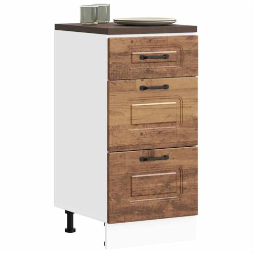 Qnhdfrt Küchenunterschrank Kalmar Altholz-Optik Holzwerkstoff 40x46x81.5 cm Mit Verstellbaren Füßen Großer Stauraum Für Kücheneinrichtung von Qnhdfrt
