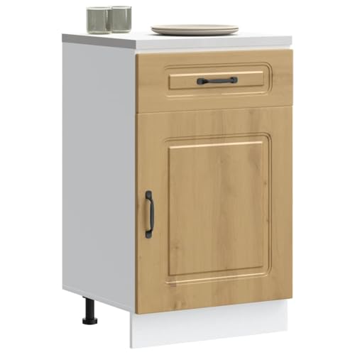 Qnhdfrt Küchenunterschrank Kalmar Artisan-Eiche Holzwerkstoff 50 x 46 x 81.5 cm mit verstellbaren Füßen für praktische Aufbewahrung in der Kücheneinrichtung von Qnhdfrt