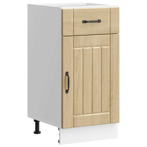 Qnhdfrt Küchenunterschrank Lucca Sonoma-Eiche 40x46x81,5cm Holzwerkstoff Unterschrank mit verstellbaren Füßen für Küche Vorratsschrank von Qnhdfrt