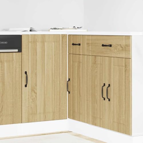Qnhdfrt Küchenunterschrank Lucca Sonoma-Eiche Holzwerkstoff 86x46x81,5cm mit verstellbaren Füßen für Küchenaufbewahrung von Qnhdfrt