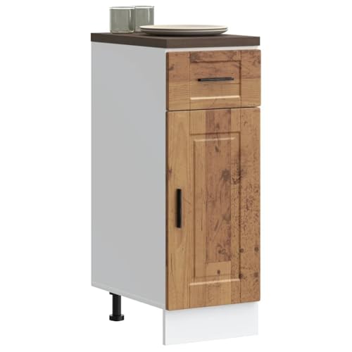 Qnhdfrt Küchenunterschrank Porto Altholz-Optik Holzwerkstoff 30x46x81.5 cm mit verstellbaren Füßen für praktische Aufbewahrung von Qnhdfrt
