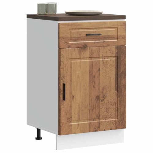 Qnhdfrt Küchenunterschrank Porto Altholz-Optik Holzwerkstoff Robust Langlebig Verstellbare Füße für Küche Aufbewahrung 50x46x81,5 cm von Qnhdfrt
