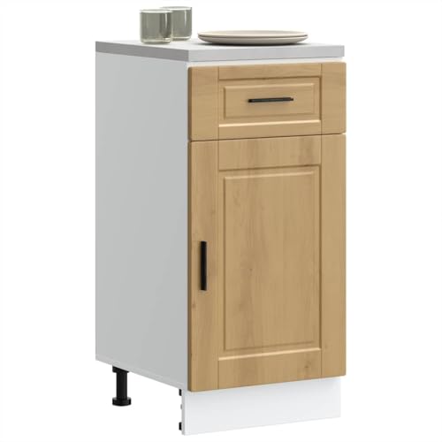 Qnhdfrt Küchenunterschrank Porto Artisan-Eiche Holzwerkstoff 40x46x81.5 cm mit Verstellbaren Füßen Viel Stauraum Robust für Küchenorganisation von Qnhdfrt
