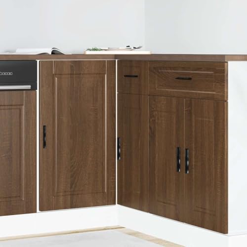 Qnhdfrt Küchenunterschrank Porto Braun Eichen-Optik Holzwerkstoff 86x46x81.5 cm Stauraum Optimierer für Küche mit Verstellbaren Füßen von Qnhdfrt