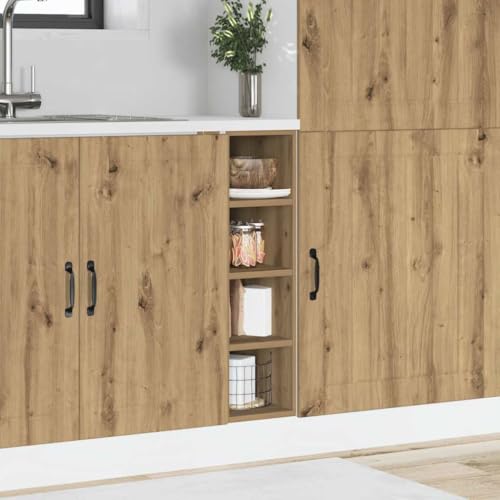 Qnhdfrt Küchenunterschrank Riga Artisan-Eiche aus Holzwerkstoff 20x44,5x81,5 cm mit verstellbaren Füßen für optimale Aufbewahrung in Küche oder als Vorratsschrank von Qnhdfrt