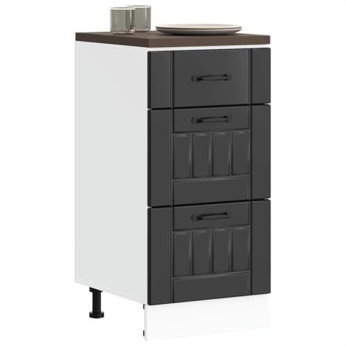 Qnhdfrt Küchenunterschrank Schwarz 40x46x81.5cm Holzwerkstoff Apothekerschrank mit Stauraum Küchenmöbel für Küche Vorratsraum von Qnhdfrt