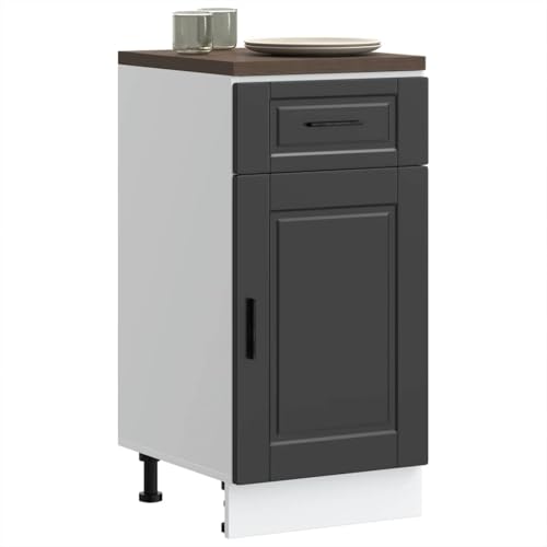 Qnhdfrt Küchenunterschrank Schwarz Holzwerkstoff Porto 40x46x81.5 cm Mit Verstellbaren Füßen Viel Stauraum Robust für Kücheneinrichtung von Qnhdfrt