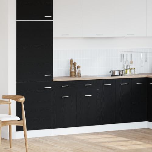 Qnhdfrt Küchenunterschrank aus Holzwerkstoff in Schwarzer Eiche 80x46x81,5 cm Modernes Design mit 2 Türen Robust und Geräumig für Küchenzeile von Qnhdfrt