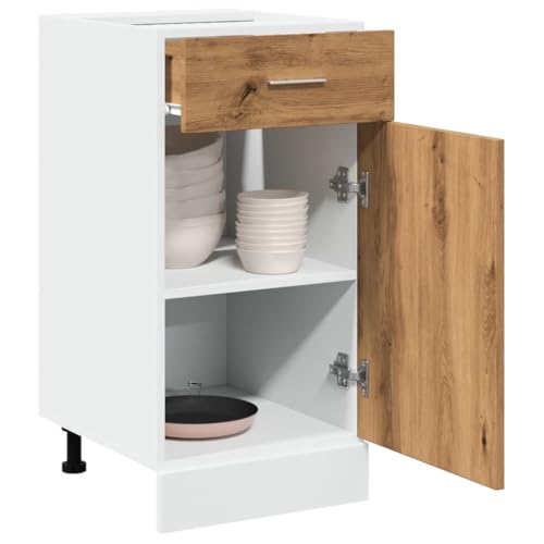Qnhdfrt Küchenunterschrank mit Schublade Lyon Artisan-Eiche 40x46x81,5 cm aus Holzwerkstoff für Küchenaufbewahrung und Organisation von Qnhdfrt