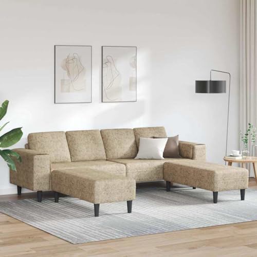 Qnhdfrt Kunstleder U-Form Sofa Set 3-TLG Hellgrau mit Ottoman Modernes Ecksofa aus Faux Wildleder Plastik Kegelbeine für Wohnzimmer kleine Räume Qnhdfrt Kunstleder U-Form Sofa Set 3-TLG Hellgrau mit Ottoman Modernes Ecksofa aus Faux Wildleder Plastik Kegelbeine für Wohnzimmer kleine Räume von Qnhdfrt