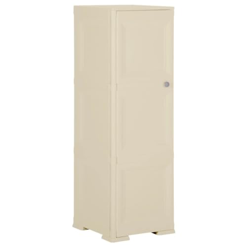 Qnhdfrt Kunststoffschrank mit Holzdesign Angora-Weiß 40x43x125 cm Kompakter Aufbewahrungsschrank für Haushalt Büro Lagerraum und Outdoor Qnhdfrt Kunststoffschrank mit Holzdesign Angora-Weiß 40x43x125 cm Kompakter Aufbewahrungsschrank für Haushalt Büro Lagerraum und Outdoor von Qnhdfrt