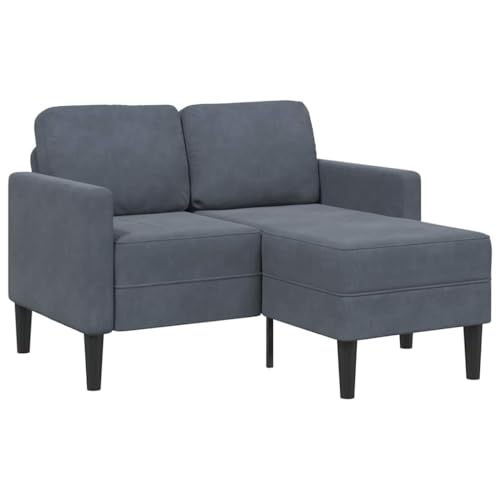 Qnhdfrt L-Form 2-Sitzer Sofa Couch mit Chaiselongue Dunkelgrau 125 cm Samt für Wohnzimmer Balkon Kleinwohnung Qnhdfrt L-Form 2-Sitzer Sofa Couch mit Chaiselongue Dunkelgrau 125 cm Samt für Wohnzimmer Balkon Kleinwohnung von Qnhdfrt
