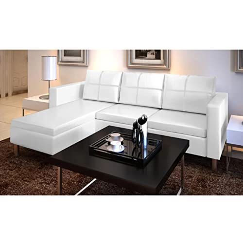 Qnhdfrt L-Form Ecksofa Kunstleder Weiß 3-Sitzer mit Schlaffunktion und Verstellbarer Chaiselongue für Sitzecke Wohnzimmer Qnhdfrt L-Form Ecksofa Kunstleder Weiß 3-Sitzer mit Schlaffunktion und Verstellbarer Chaiselongue für Sitzecke Wohnzimmer von Qnhdfrt