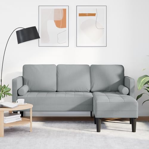 Qnhdfrt L-Form Ecksofa Sofa Couch 3-Sitzer Hellgrau Stoff Modernes Design mit Flachen Armlehnen 160 cm für Wohnzimmer Lounge und Sitzecke Qnhdfrt L-Form Ecksofa Sofa Couch 3-Sitzer Hellgrau Stoff Modernes Design mit Flachen Armlehnen 160 cm für Wohnzimmer Lounge und Sitzecke von Qnhdfrt