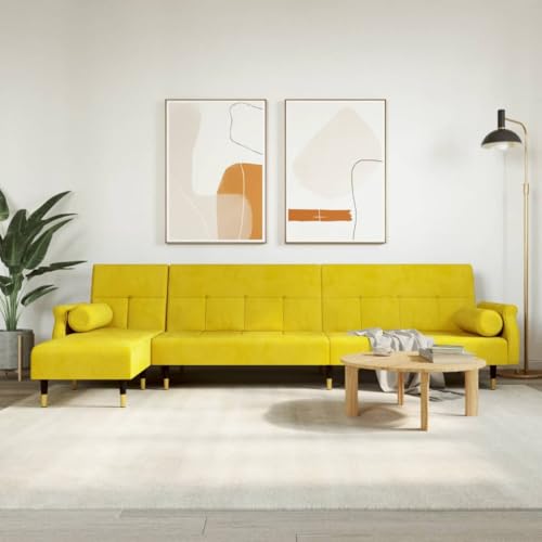Qnhdfrt L-Form Schlafsofa Gelb 271x140x70 cm Samt mit Chaiselongue für Wohnzimmer Qnhdfrt L-Form Schlafsofa Gelb 271x140x70 cm Samt mit Chaiselongue für Wohnzimmer von Qnhdfrt