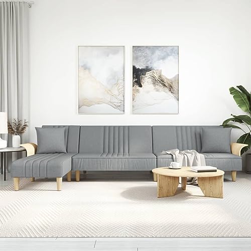 Qnhdfrt L-Form Schlafsofa Hellgrau aus Stoff 279x140x70 cm mit 3-Fach Verstellfunktion für Sitzen Entspannen Schlafen geeignet als Gästebett oder Sitzgelegenheit Qnhdfrt L-Form Schlafsofa Hellgrau aus Stoff 279x140x70 cm mit 3-Fach Verstellfunktion für Sitzen Entspannen Schlafen geeignet als Gästebett oder Sitzgelegenheit von Qnhdfrt
