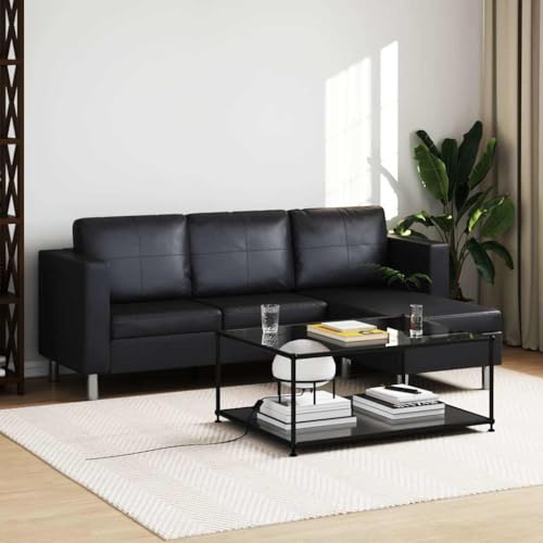 Qnhdfrt L-förmiges Sofa 3-Sitzer Schwarz Kunstleder Eckcouch mit Chaiselongue für Wohnzimmer, Bequem und Einfach zu Reinigen Qnhdfrt L-förmiges Sofa 3-Sitzer Schwarz Kunstleder Eckcouch mit Chaiselongue für Wohnzimmer, Bequem und Einfach zu Reinigen von Qnhdfrt