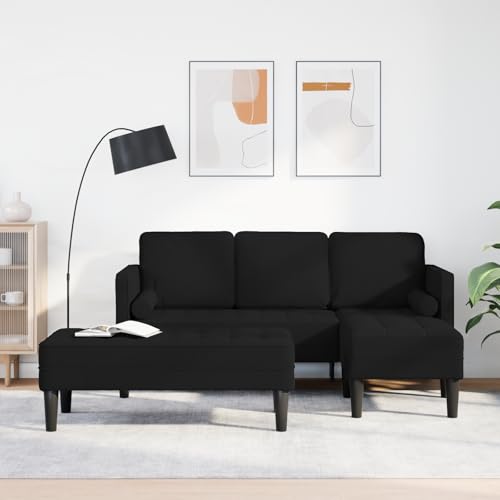Qnhdfrt L-förmiges Sofa Set mit Kissen Schwarz Modulares Eckcouch für Wohnzimmer 4-Sitzer Polyester Bezug Qnhdfrt L-förmiges Sofa Set mit Kissen Schwarz Modulares Eckcouch für Wohnzimmer 4-Sitzer Polyester Bezug von Qnhdfrt