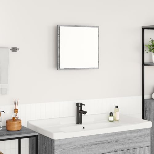 Qnhdfrt LED Badezimmerspiegel Grau Sonoma USB-Betrieben Wandspiegel mit Einbauleuchten 40x37x8.5 cm Schmal Modern für Bad WC von Qnhdfrt
