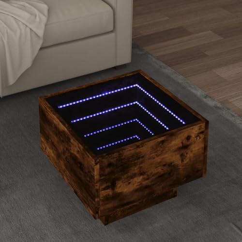 Qnhdfrt LED Beistelltisch mit Infinity Spiegel RGB Beleuchtung Räuchereiche Holzwerkstoff 40x40x30 cm Robuster Couchtisch für Wohnzimmer Schlafzimmer Qnhdfrt LED Beistelltisch mit Infinity Spiegel RGB Beleuchtung Räuchereiche Holzwerkstoff 40x40x30 cm Robuster Couchtisch für Wohnzimmer Schlafzimmer von Qnhdfrt