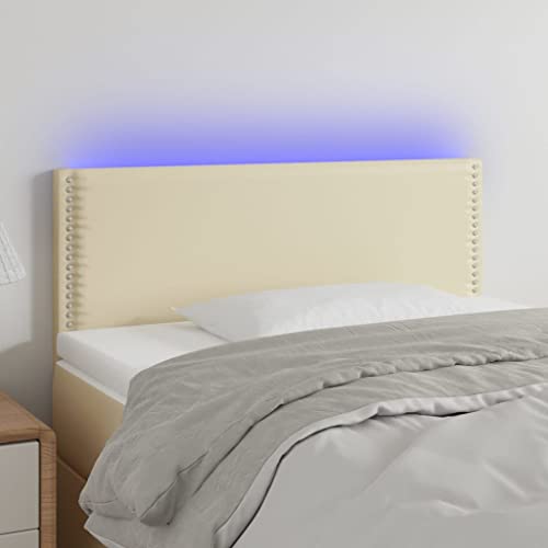 Qnhdfrt LED Bettkopfteil Creme 100x78/88 cm Kunstleder mit farbigen LEDs Höhenverstellbar und zuschneidbarer Streifen Modernes Design für Schlafzimmer Qnhdfrt LED Bettkopfteil Creme 100x78/88 cm Kunstleder mit farbigen LEDs Höhenverstellbar und zuschneidbarer Streifen Modernes Design für Schlafzimmer von Qnhdfrt