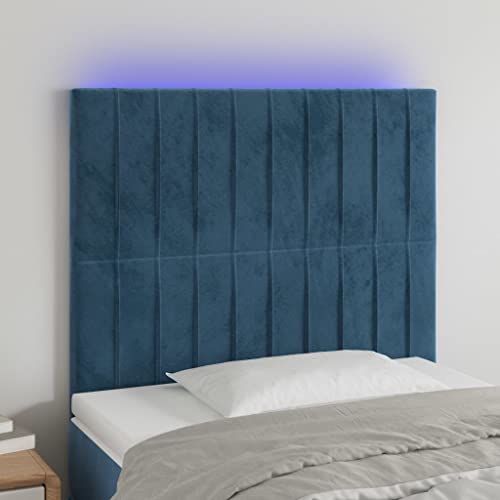 Qnhdfrt LED Bettkopfteil Dunkelblau 100x5x118/128 cm Samt, Höhenverstellbares Wandkissen mit Farbwechsel 5V USB für Schlafzimmer Qnhdfrt LED Bettkopfteil Dunkelblau 100x5x118/128 cm Samt, Höhenverstellbares Wandkissen mit Farbwechsel 5V USB für Schlafzimmer von Qnhdfrt