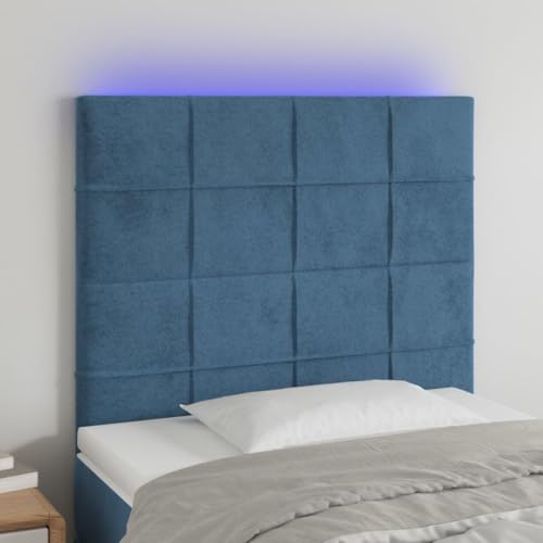 Qnhdfrt LED Bettkopfteil Dunkelblau 100x5x128 cm Samt Höhenverstellbarer Wandkissen Headboard mit RGB Beleuchtung & Scheren-Symbol für Schlafzimmer Jugendzimmer Qnhdfrt LED Bettkopfteil Dunkelblau 100x5x128 cm Samt Höhenverstellbarer Wandkissen Headboard mit RGB Beleuchtung & Scheren-Symbol für Schlafzimmer Jugendzimmer von Qnhdfrt
