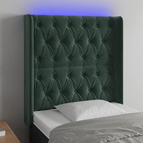 Qnhdfrt LED Bettkopfteil Dunkelgrün 83x16x118/128 cm Samt mit RGB Beleuchtung Höhenverstellbar & Zuschneidbarer Streifen Modernes Wandkissen für Doppelbett Schlafzimmer Qnhdfrt LED Bettkopfteil Dunkelgrün 83x16x118/128 cm Samt mit RGB Beleuchtung Höhenverstellbar & Zuschneidbarer Streifen Modernes Wandkissen für Doppelbett Schlafzimmer von Qnhdfrt