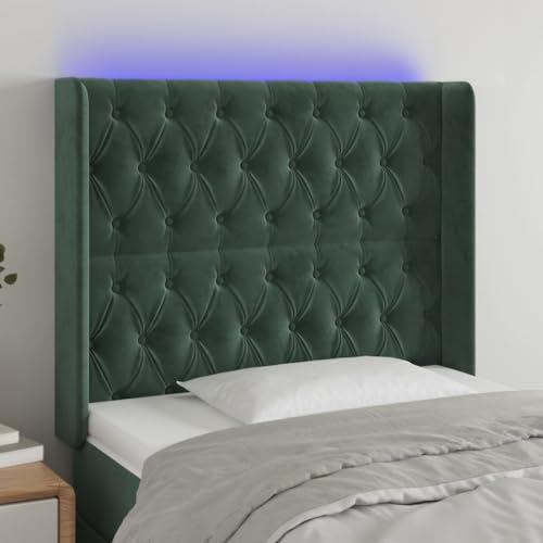 Qnhdfrt LED Bettkopfteil Dunkelgrün 93x16x118 128 cm Samt Rückenlehne Höhenverstellbar Farbwechsel LED für Bett Erstklassige Unterstützung Modernes Design für Schlafzimmer Qnhdfrt LED Bettkopfteil Dunkelgrün 93x16x118 128 cm Samt Rückenlehne Höhenverstellbar Farbwechsel LED für Bett Erstklassige Unterstützung Modernes Design für Schlafzimmer von Qnhdfrt