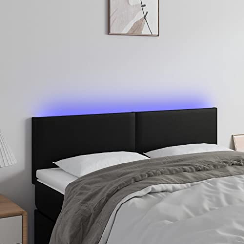 Qnhdfrt LED Bettkopfteil Schwarz 144 x 5 x 78/88 cm Kunstleder mit Farbwechsel Beleuchtung Höhenverstellbar Modernes Design für Schlafzimmer Jugendzimmer und Gästezimmer Qnhdfrt LED Bettkopfteil Schwarz 144 x 5 x 78/88 cm Kunstleder mit Farbwechsel Beleuchtung Höhenverstellbar Modernes Design für Schlafzimmer Jugendzimmer und Gästezimmer von Qnhdfrt