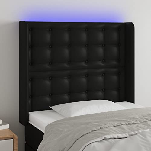 Qnhdfrt LED Bettkopfteil Schwarz 83x16x118/128 cm Kunstleder mit farbigen LEDs höhenverstellbar Bequeme Rückenlehne Modernes Headboard für Schlafzimmer Deko Qnhdfrt LED Bettkopfteil Schwarz 83x16x118/128 cm Kunstleder mit farbigen LEDs höhenverstellbar Bequeme Rückenlehne Modernes Headboard für Schlafzimmer Deko von Qnhdfrt