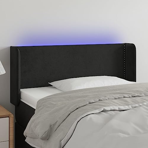 Qnhdfrt LED Bettkopfteil Schwarz 83x16x78/88 cm Samt mit bunten RGB LED Streifen Höhenverstellbar Kopfteil für Bett Rückenlehne Wandpolster im Schlafzimmer Qnhdfrt LED Bettkopfteil Schwarz 83x16x78/88 cm Samt mit bunten RGB LED Streifen Höhenverstellbar Kopfteil für Bett Rückenlehne Wandpolster im Schlafzimmer von Qnhdfrt