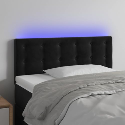 Qnhdfrt LED Bettkopfteil Schwarz 90x5x78/88 cm Samt Höhenverstellbarer Bequemer Wandpolster mit Farbwechsel LED Streifen Modernes Design für Schlafzimmer und Gästezimmer Qnhdfrt LED Bettkopfteil Schwarz 90x5x78/88 cm Samt Höhenverstellbarer Bequemer Wandpolster mit Farbwechsel LED Streifen Modernes Design für Schlafzimmer und Gästezimmer von Qnhdfrt