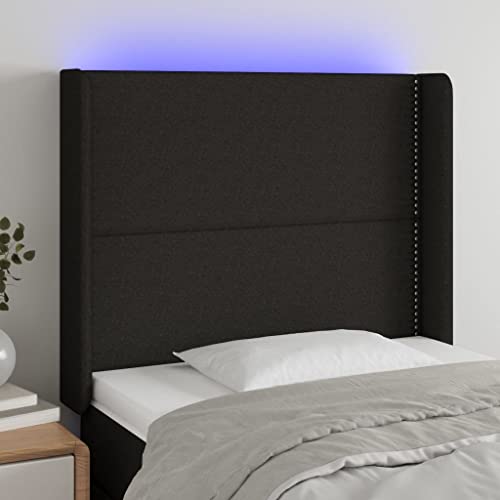 Qnhdfrt LED Bettkopfteil Schwarz 93 x 16 x 118 128 cm Höhenverstellbar aus Strapazierfähigem Stoff mit Farbwechsel LEDs Modernes Rückenlehne für Schlafzimmer und Wohnaccessoires Qnhdfrt LED Bettkopfteil Schwarz 93 x 16 x 118 128 cm Höhenverstellbar aus Strapazierfähigem Stoff mit Farbwechsel LEDs Modernes Rückenlehne für Schlafzimmer und Wohnaccessoires von Qnhdfrt