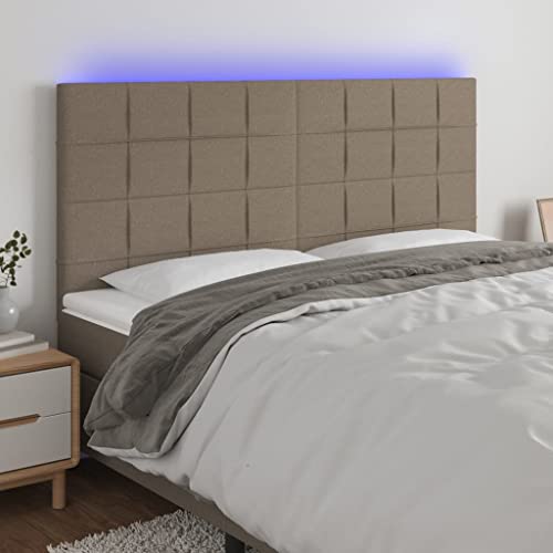 Qnhdfrt LED Bettkopfteil Taupe 200x5x118/128 cm aus atmungsaktivem Stoff mit höhenverstellbarem Holzrahmen und RGB LED Streifen Modernes Design für Schlafzimmer Jugendzimmer und Gästezimmer Qnhdfrt LED Bettkopfteil Taupe 200x5x118/128 cm aus atmungsaktivem Stoff mit höhenverstellbarem Holzrahmen und RGB LED Streifen Modernes Design für Schlafzimmer Jugendzimmer und Gästezimmer von Qnhdfrt