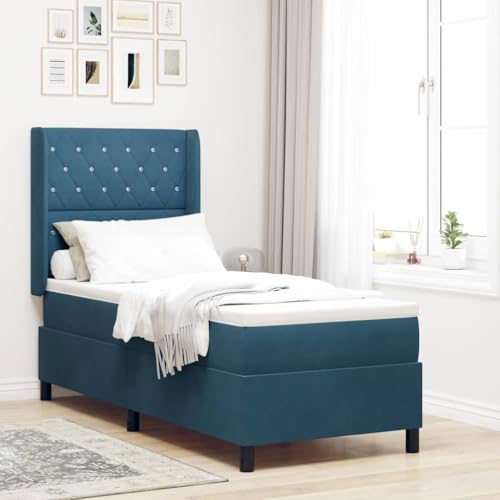 Qnhdfrt LED Boxspringbett Samt Blau 80 x 200 cm Modernes Design mit verstellbarem Kopfteil und LED Beleuchtung Langlebiges Einzelbett für Schlafzimmer und Gästezimmer Qnhdfrt LED Boxspringbett Samt Blau 80 x 200 cm Modernes Design mit verstellbarem Kopfteil und LED Beleuchtung Langlebiges Einzelbett für Schlafzimmer und Gästezimmer von Qnhdfrt