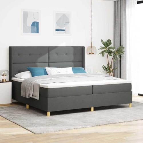 Qnhdfrt LED Boxspringbett mit Matratze Dunkelgrau 200x200 cm Stoff Einzeln gewickelte Taschenfedern für optimalen Schlafkomfort Mittelharte Unterstützung für Schlafzimmer Qnhdfrt LED Boxspringbett mit Matratze Dunkelgrau 200x200 cm Stoff Einzeln gewickelte Taschenfedern für optimalen Schlafkomfort Mittelharte Unterstützung für Schlafzimmer von Qnhdfrt
