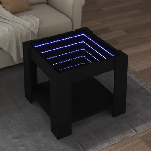 Qnhdfrt LED Couchtisch Beistelltisch Schwarz 53x53x45 cm mit Infinity Spiegel RGB Beleuchtung für Wohnzimmer Schlafzimmer Qnhdfrt LED Couchtisch Beistelltisch Schwarz 53x53x45 cm mit Infinity Spiegel RGB Beleuchtung für Wohnzimmer Schlafzimmer von Qnhdfrt