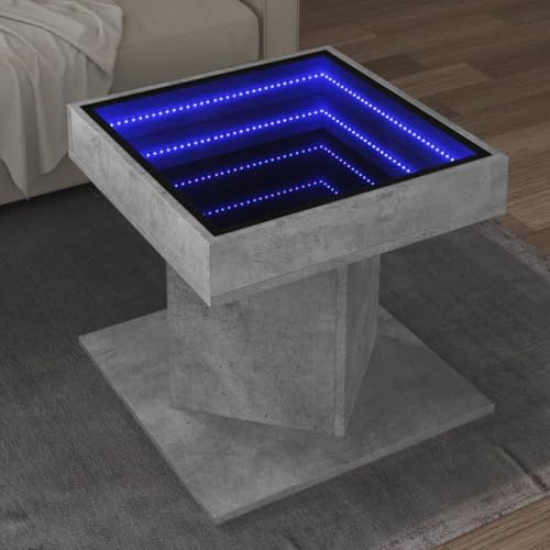 Qnhdfrt LED Couchtisch Betongrau 50x50x45 cm mit Infinity Spiegel und RGB Beleuchtung Robuster Holzwerkstoff Beistelltisch für Wohnzimmer Qnhdfrt LED Couchtisch Betongrau 50x50x45 cm mit Infinity Spiegel und RGB Beleuchtung Robuster Holzwerkstoff Beistelltisch für Wohnzimmer von Qnhdfrt