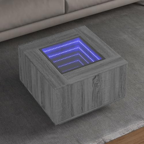 Qnhdfrt LED Couchtisch Grau Sonoma mit Infinity-Spiegel 60x60x40 cm Holzwerkstoff RGB-Beleuchtung für Wohnzimmer Schlafzimmer als Beistelltisch Qnhdfrt LED Couchtisch Grau Sonoma mit Infinity-Spiegel 60x60x40 cm Holzwerkstoff RGB-Beleuchtung für Wohnzimmer Schlafzimmer als Beistelltisch von Qnhdfrt
