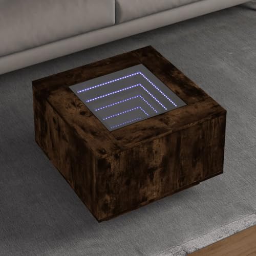 Qnhdfrt LED Couchtisch mit Infinity Spiegel Holzwerkstoff Räuchereiche 60x60x40 cm RGB-Beleuchtung für Beistelltisch Nachttisch im Wohnzimmer und Schlafzimmer Qnhdfrt LED Couchtisch mit Infinity Spiegel Holzwerkstoff Räuchereiche 60x60x40 cm RGB-Beleuchtung für Beistelltisch Nachttisch im Wohnzimmer und Schlafzimmer von Qnhdfrt
