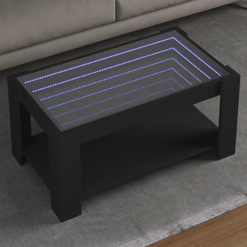 Qnhdfrt LED Couchtisch mit Infinity Spiegel RGB Beleuchtung Schwarz Holzwerkstoff 93x53x45 cm Beistelltisch für Wohnzimmer Qnhdfrt LED Couchtisch mit Infinity Spiegel RGB Beleuchtung Schwarz Holzwerkstoff 93x53x45 cm Beistelltisch für Wohnzimmer von Qnhdfrt
