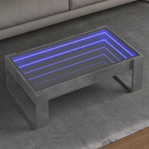Qnhdfrt LED Infinity Couchtisch Betongrau 90x53x30 cm mit RGB-Beleuchtung robuster Holzwerkstoff und Glas Tischplatte für Wohnzimmer Schlafzimmer Flur Qnhdfrt LED Infinity Couchtisch Betongrau 90x53x30 cm mit RGB-Beleuchtung robuster Holzwerkstoff und Glas Tischplatte für Wohnzimmer Schlafzimmer Flur von Qnhdfrt