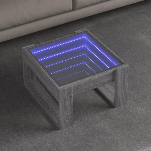Qnhdfrt LED Infinity Spiegel Couchtisch Grau Sonoma 50x53x30 cm Beistelltisch mit RGB Beleuchtung für Wohnzimmer Schlafzimmer Qnhdfrt LED Infinity Spiegel Couchtisch Grau Sonoma 50x53x30 cm Beistelltisch mit RGB Beleuchtung für Wohnzimmer Schlafzimmer von Qnhdfrt