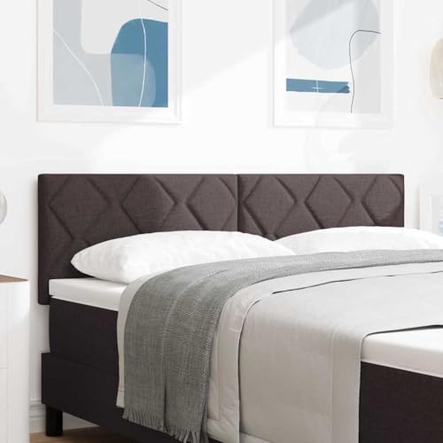 Qnhdfrt LED Kopfteil 144 cm Rautenmuster Dunkelbraun aus robustem Polsterstoff mit integriertem USB-C Anschluss Modernes Kopfteil Bett für Schlafzimmer von Qnhdfrt