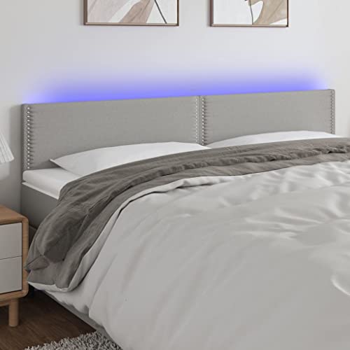 Qnhdfrt LED Kopfteil 160x5x88 cm Höhenverstellbar in Hellgrau Polyesterstoff Langlebig und Atmungsaktiv mit Color LEDs für Schlafzimmer Modernes Design für Bettgestell Qnhdfrt LED Kopfteil 160x5x88 cm Höhenverstellbar in Hellgrau Polyesterstoff Langlebig und Atmungsaktiv mit Color LEDs für Schlafzimmer Modernes Design für Bettgestell von Qnhdfrt