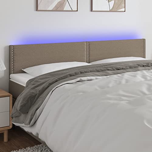 Qnhdfrt LED Kopfteil 200 cm Taupe mit Höhenverstellbarem Bettkopfteil und Farbwechsel LED Streifen Modernes Design aus Langlebigem Polyester und Lärchenholz Breite Rückenlehne für Schlafzimmer Qnhdfrt LED Kopfteil 200 cm Taupe mit Höhenverstellbarem Bettkopfteil und Farbwechsel LED Streifen Modernes Design aus Langlebigem Polyester und Lärchenholz Breite Rückenlehne für Schlafzimmer von Qnhdfrt